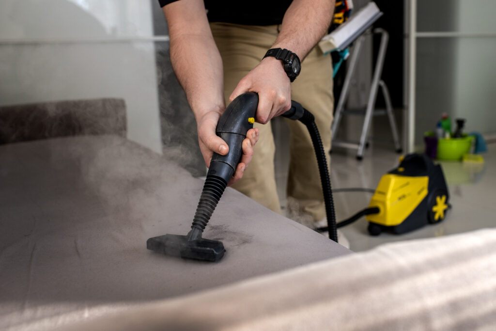 man doing professional home cleaning service man doing professional home cleaning service